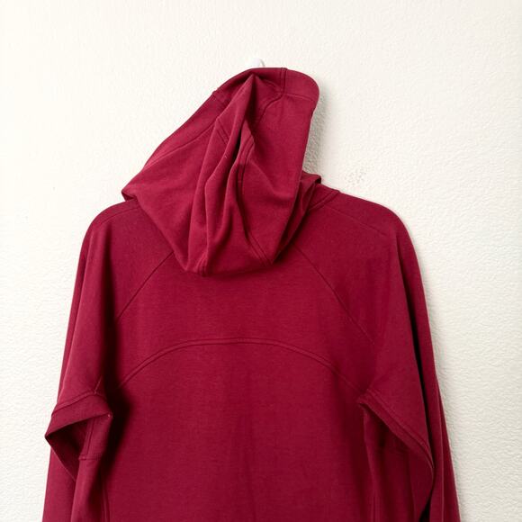 [Athleta] Burgundy Red Triumph Hoodie Full Zip Jacket Workout Cotton Blend Sz XL - Picture 5 of 12